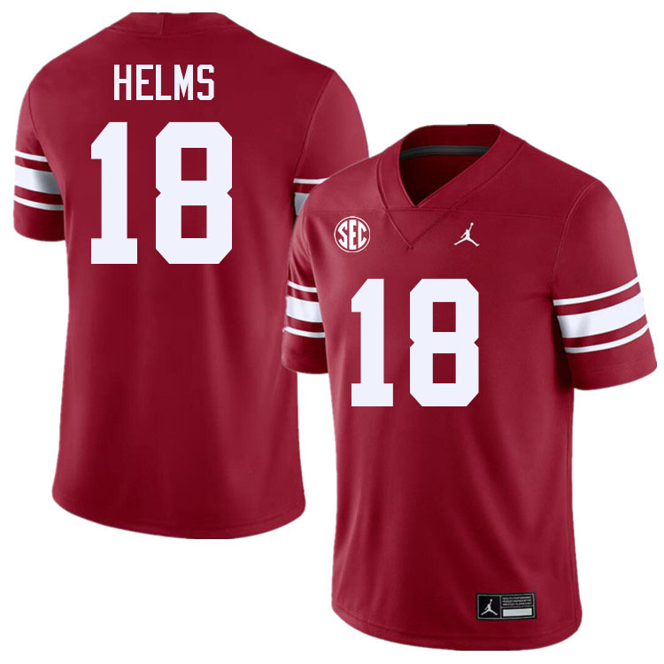 Men #18 Kaden Helms Oklahoma Sooners 2024 SEC Conference College Football Jerseys-Throwback